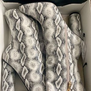 Fashion Nova Midnight Lover Boot - Faux Snakeskin